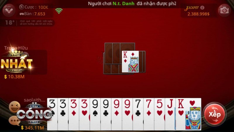 Tiến lên miền Nam là game bài lá quen thuộc